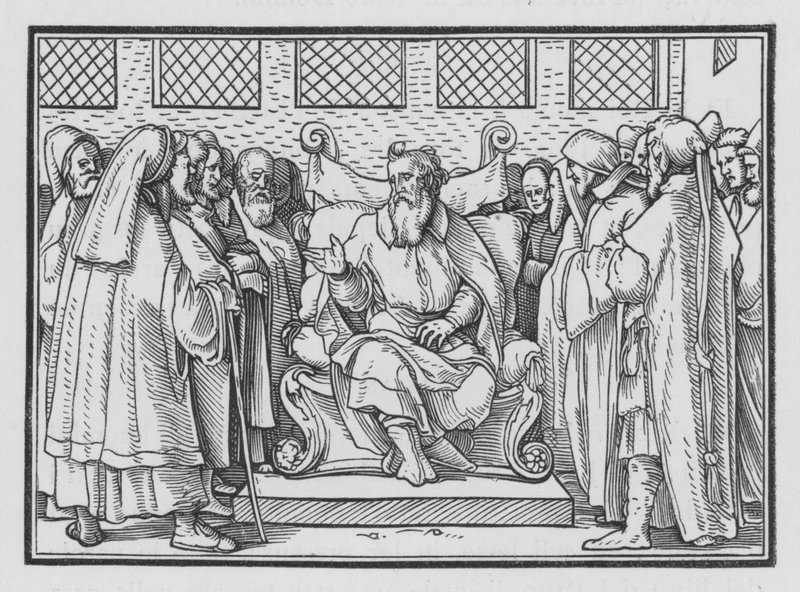 La genealogía desde Adán recitada, 1 Crónicas IX, 1 de Hans after Holbein the Younger