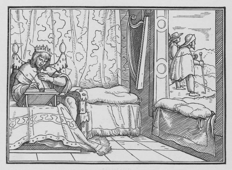 La felicidad de los piadosos, Salmo I, 1 de Hans after Holbein the Younger