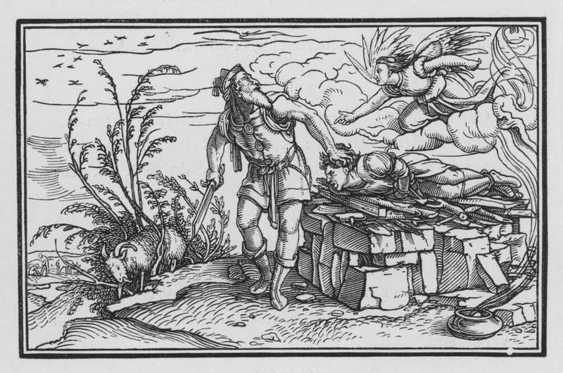 La prueba de la fe de Abraham, Génesis XXII, 10 de Hans after Holbein the Younger