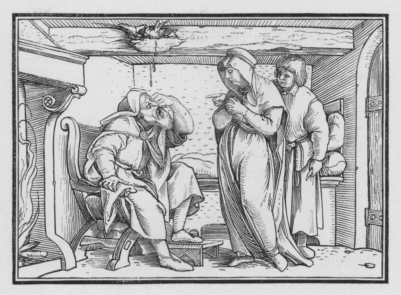 Tobías se queda ciego, Tobit II, 10 de Hans after Holbein the Younger