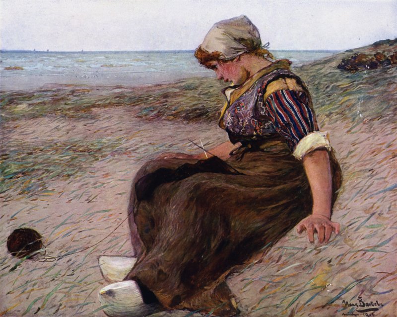 Profundo en el pensamiento (litografia en color) de Hans von Bartels