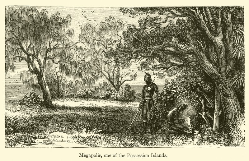 Megapolis, una de las Islas de la Posesión de Harden Sidney Melville