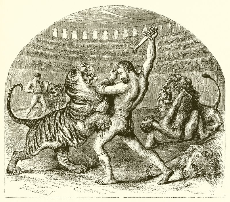 El león luchador de la antigua Roma de Harden Sidney Melville
