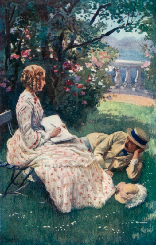 Ilustración para Buenas esposas de Louisa M. Alcott de Harold Copping