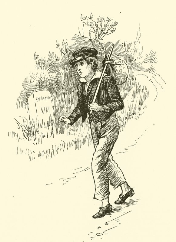 Oliver Twist, en su camino a Londres de Harold Copping
