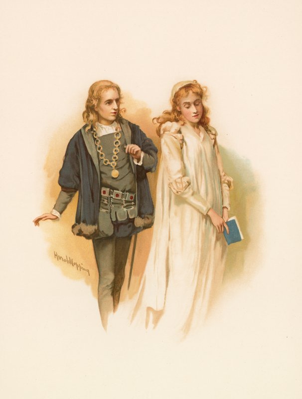 Hamlet y Ofelia de Harold Copping