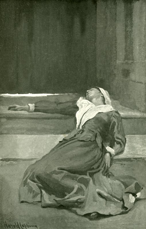 Misericordia en la puerta de Harold Copping