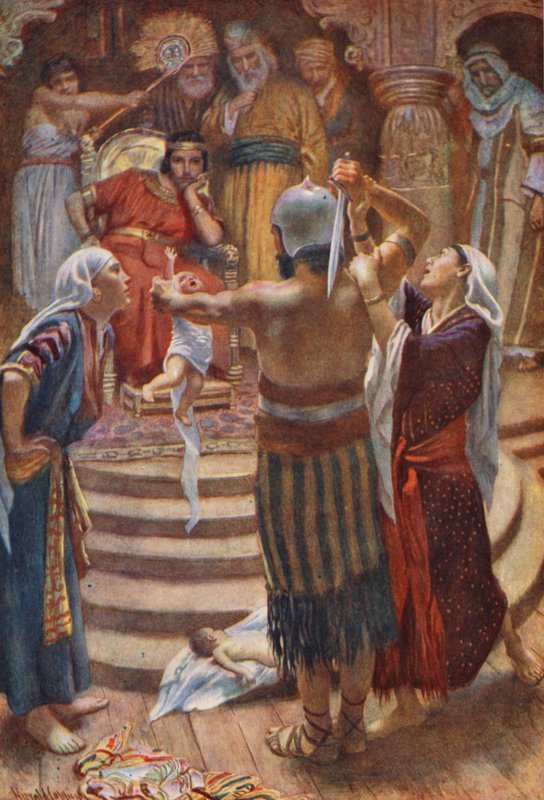 Antiguo Testamento: Salomón, el Rey Sabio (litografía en color) de Harold Copping