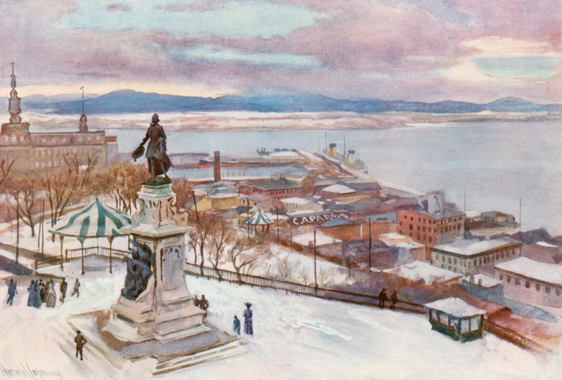 Quebec desde el Hotel Fontenac de Harold Copping