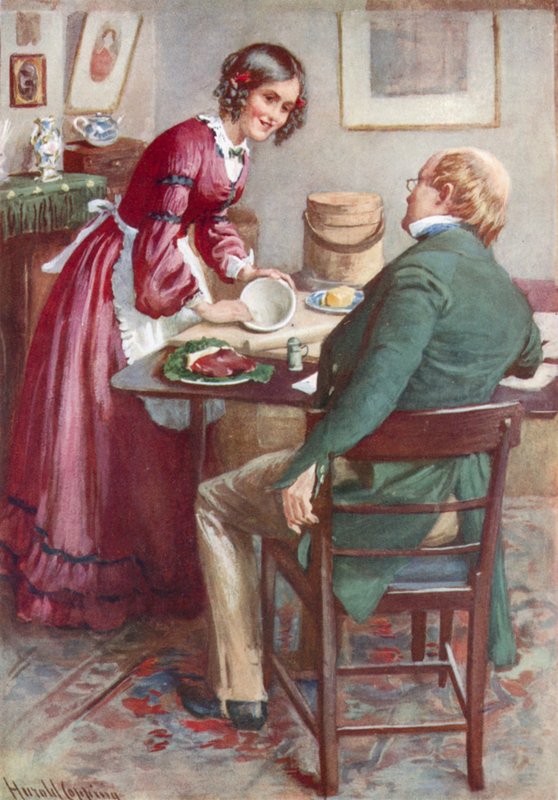 Ruth Pinch hace un Pudín de Harold Copping