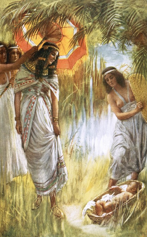 El hallazgo de Moisés de Harold Copping