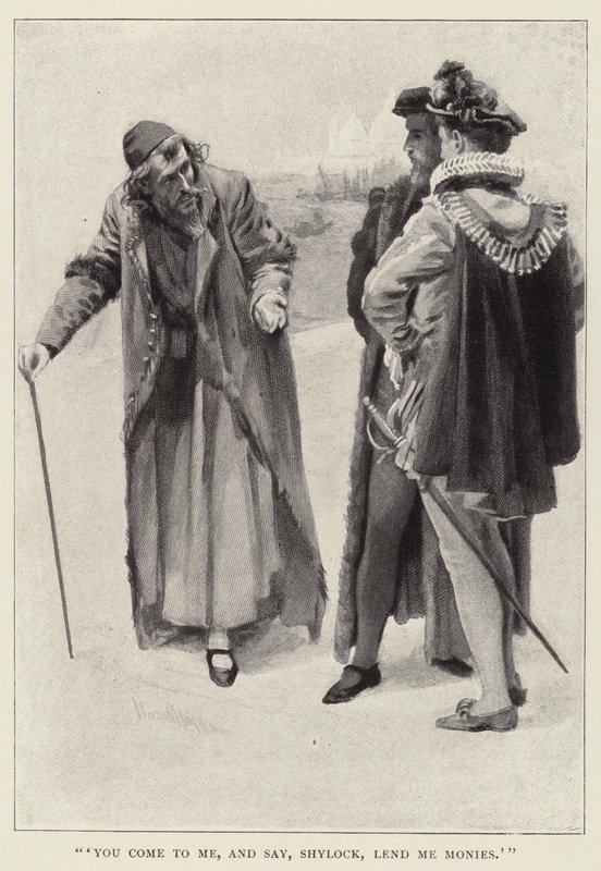 Vienes a mí y dices, Shylock, préstame dinero de Harold Copping