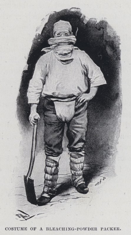 Traje de un empacador de polvo blanqueador de Harold Hume Piffard