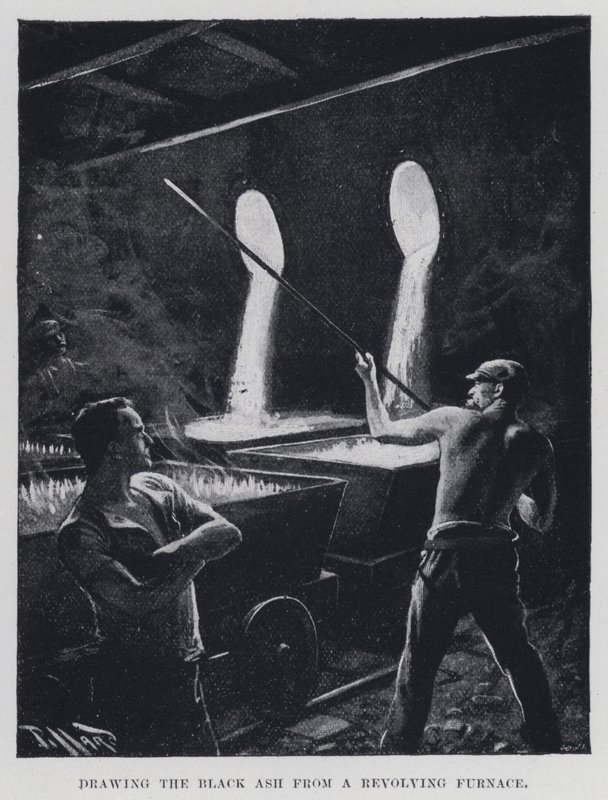 Sacando la ceniza negra de un horno giratorio de Harold Hume Piffard