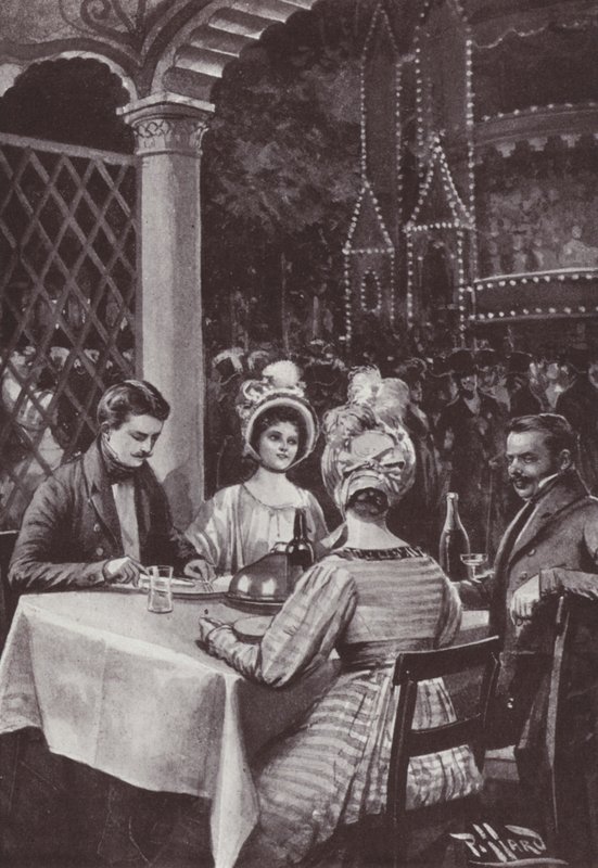 Ilustración para La feria de las vanidades de William Makepeace Thackeray de Harold Hume Piffard