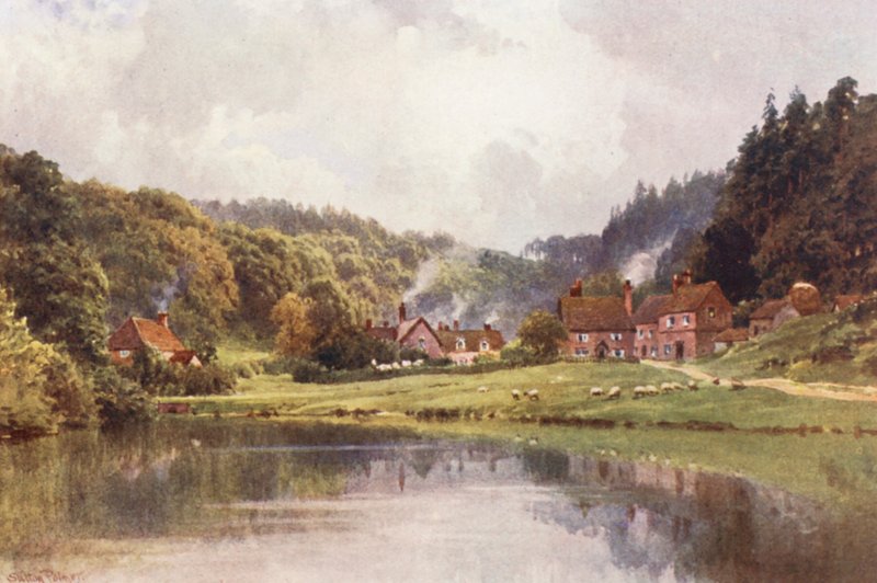 Friday Street, camino de Leith Hill (litografía en color) de Harold Sutton Palmer