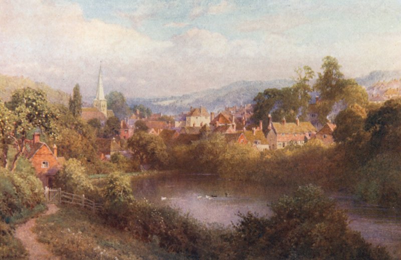 Godalming, A Bit of the Old Town (litografía en color) de Harold Sutton Palmer