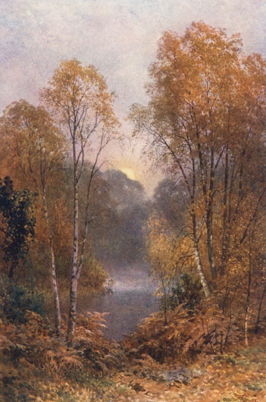 La luna de otoño (litografía en color) de Harold Sutton Palmer