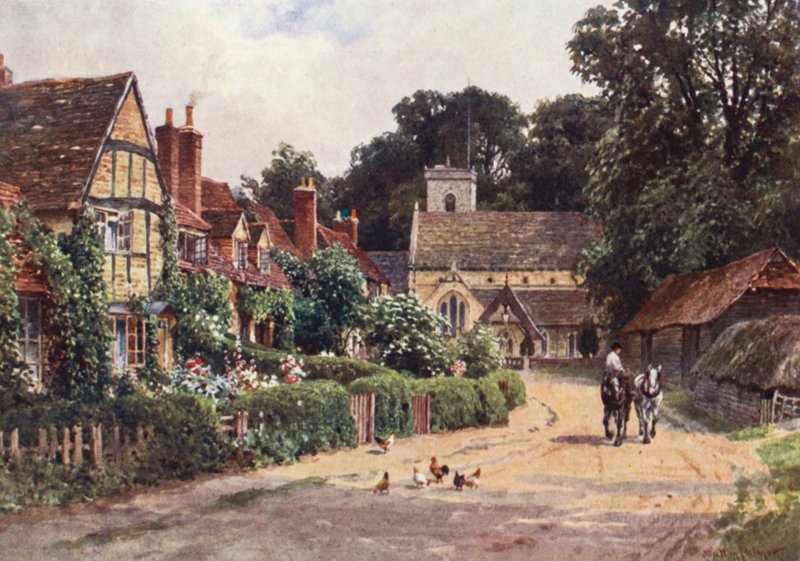 El pueblo de Betchworth, cerca de Dorking (litografía en color) de Harold Sutton Palmer