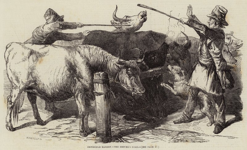 Mercado de Smithfield, el bastón del conductor de Harrison William Weir