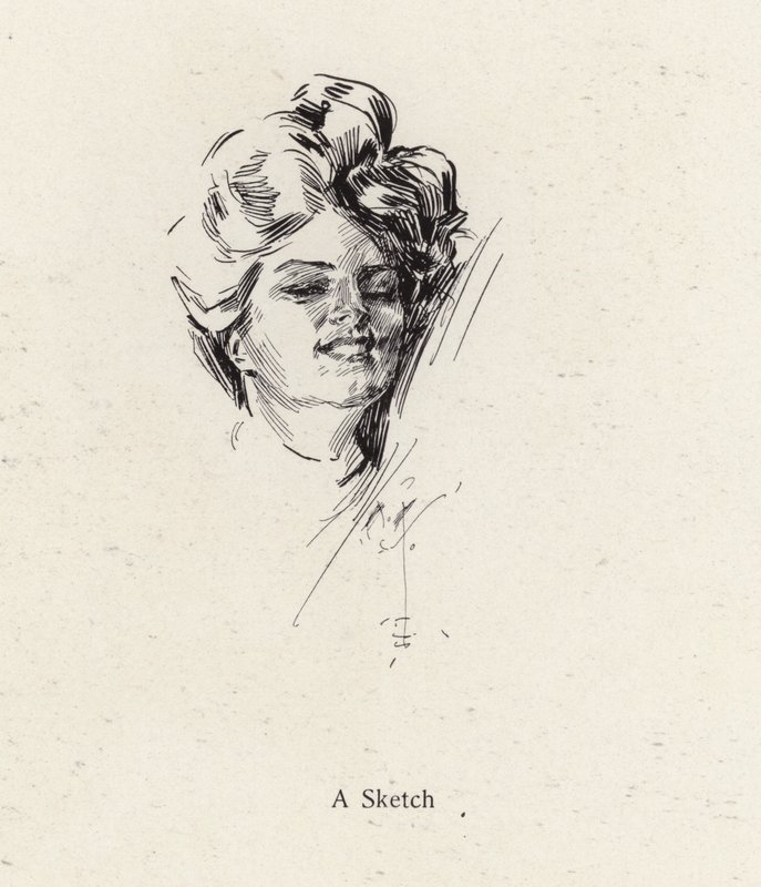 Retrato a pluma de una mujer de Harrison Fisher