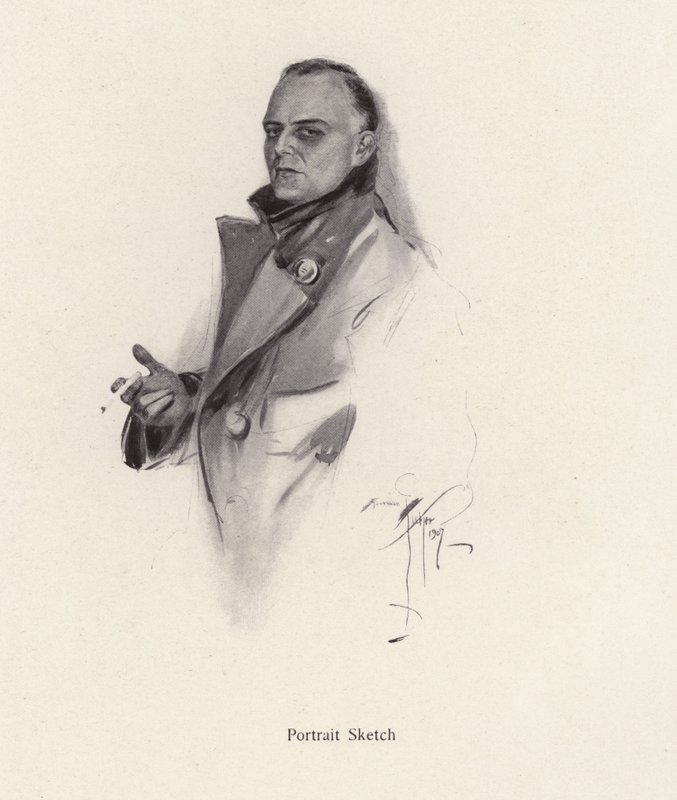 Retrato de un hombre fumando un cigarrillo de Harrison Fisher