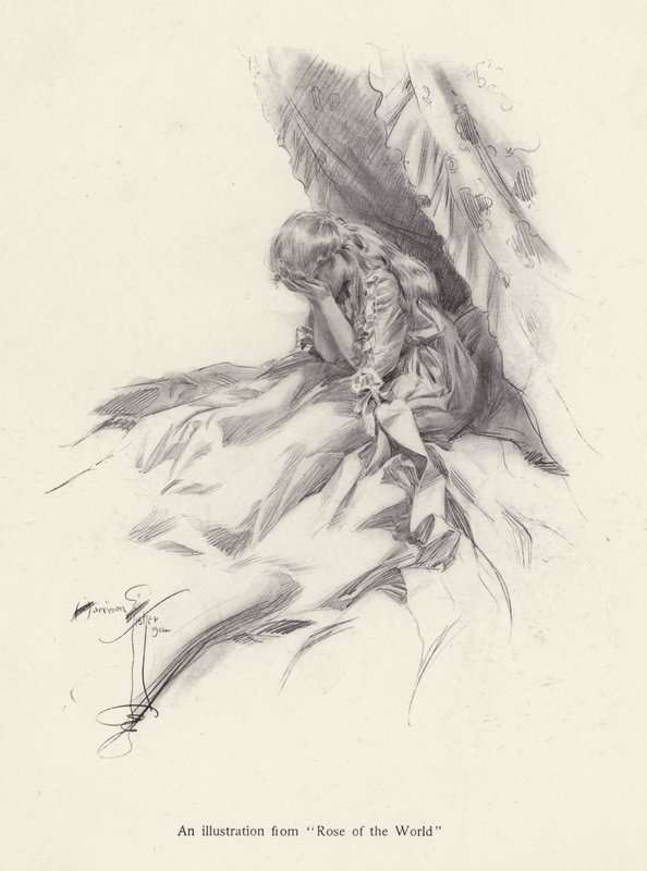 Rosamond English, un personaje de Rose of the World, una novela de Egerton Castle de Harrison Fisher