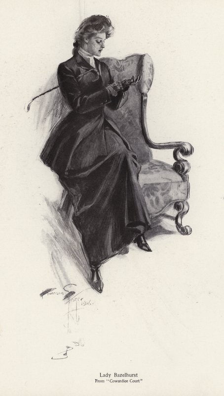 El personaje Lady Bazelhurst de la novela, Cowardice Court, de George Barr McCutcheon de Harrison Fisher