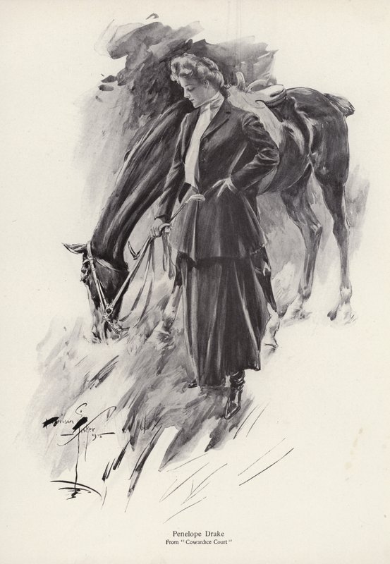 El personaje Penelope Drake de la novela Cowardice Court, de George Barr McCutcheon de Harrison Fisher