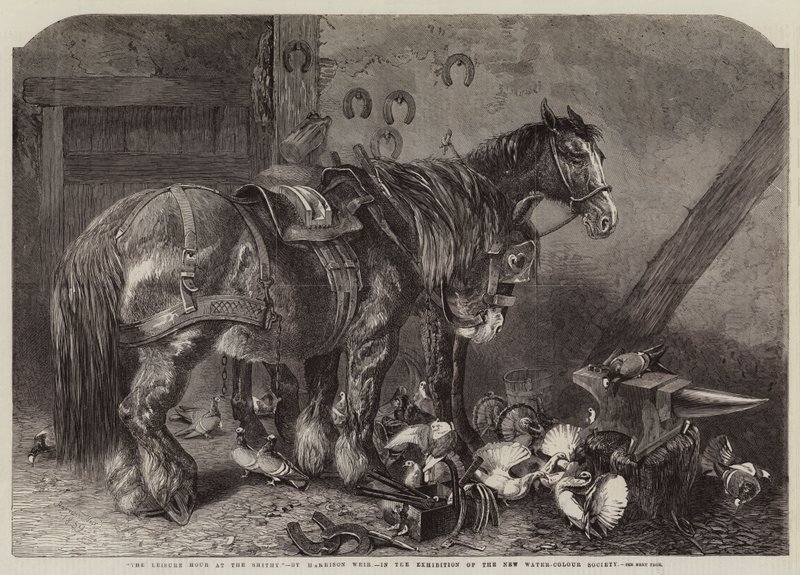 La hora de ocio en la herrería de Harrison William Weir