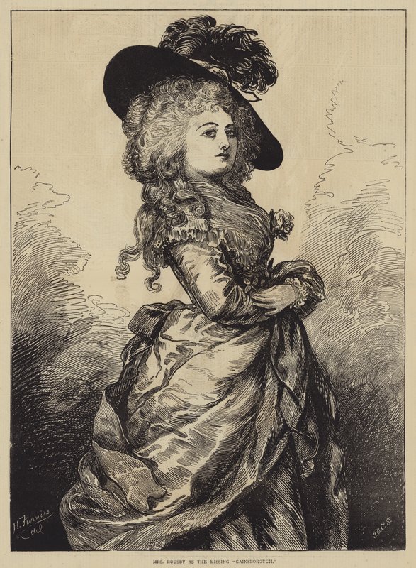 La Sra. Rousby como el Gainsborough Perdido de Harry Furniss