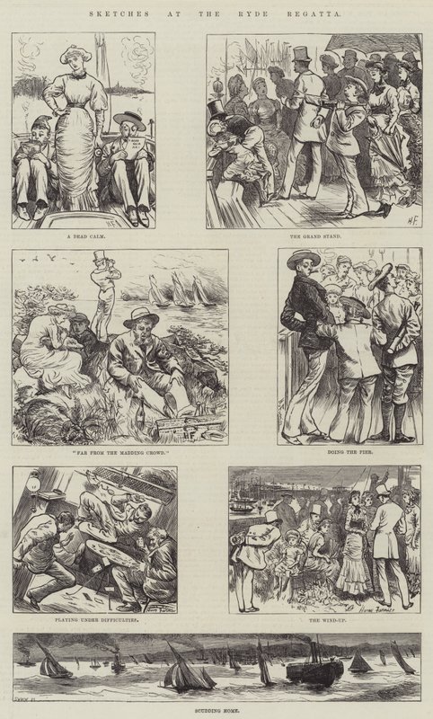 Bocetos en la Regata de Ryde de Harry Furniss