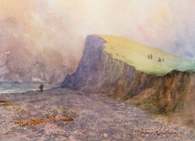 Campos de golf: Sheringham, fuera de límites, camino del séptimo hoyo (litografía en color) de Harry (1878 1950) Rountree