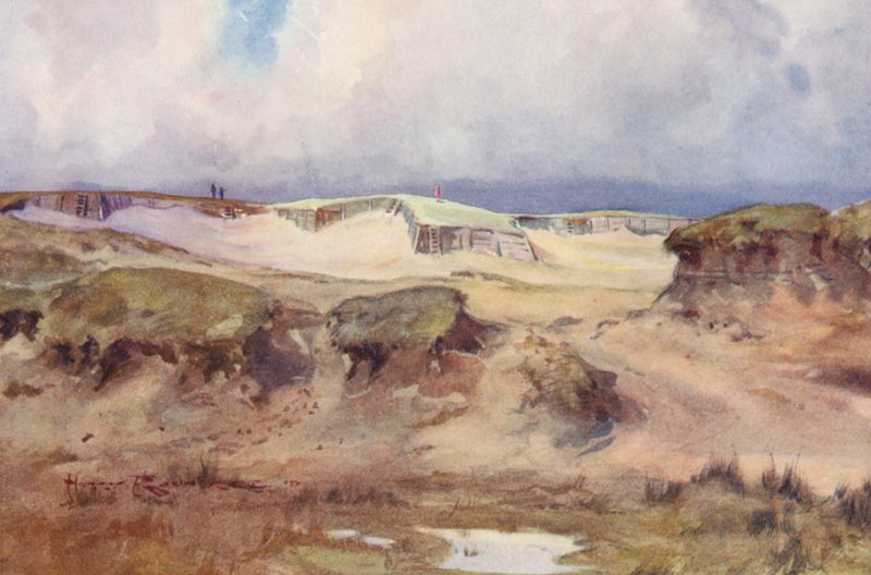 Campos de golf: Westward Ho! el carry en el quinto tee (litografía en color) de Harry (1878 1950) Rountree