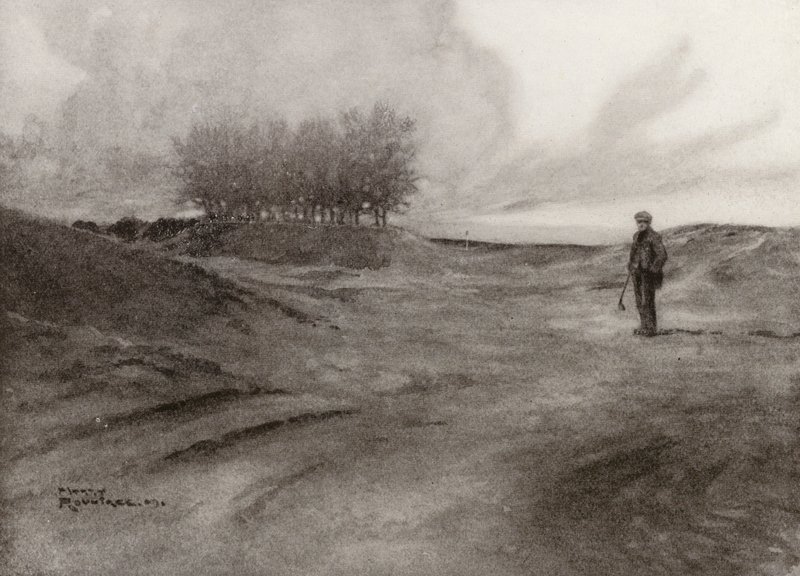 Campos de golf: Wimbledon, en el común (litografía) de Harry (1878 1950) Rountree