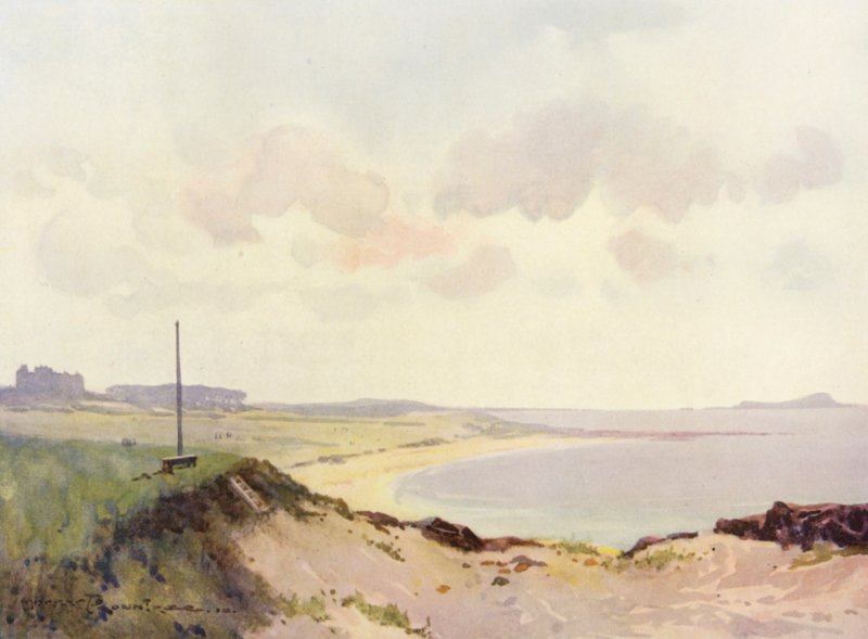 Campos de golf: North Berwick, el segundo tee (litografía en color) de Harry (1878 1950) Rountree