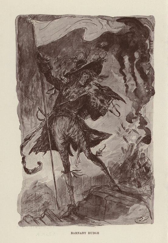 Ilustración para Barnaby Rudge de Charles Dickens (litografía) de Harry (after) Furniss