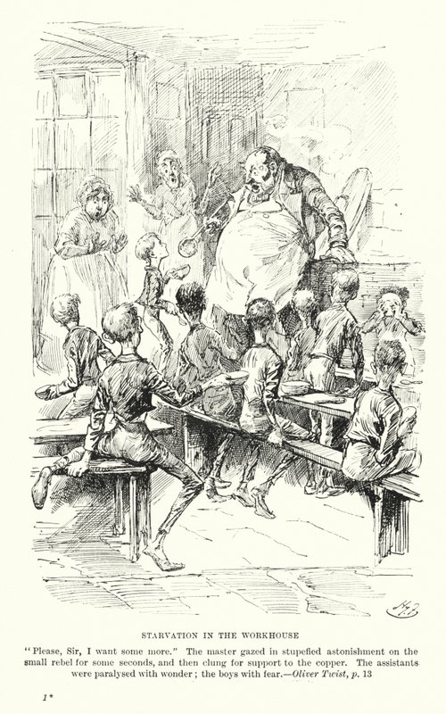 Ilustración para Oliver Twist de Charles Dickens (litografía) de Harry (after) Furniss