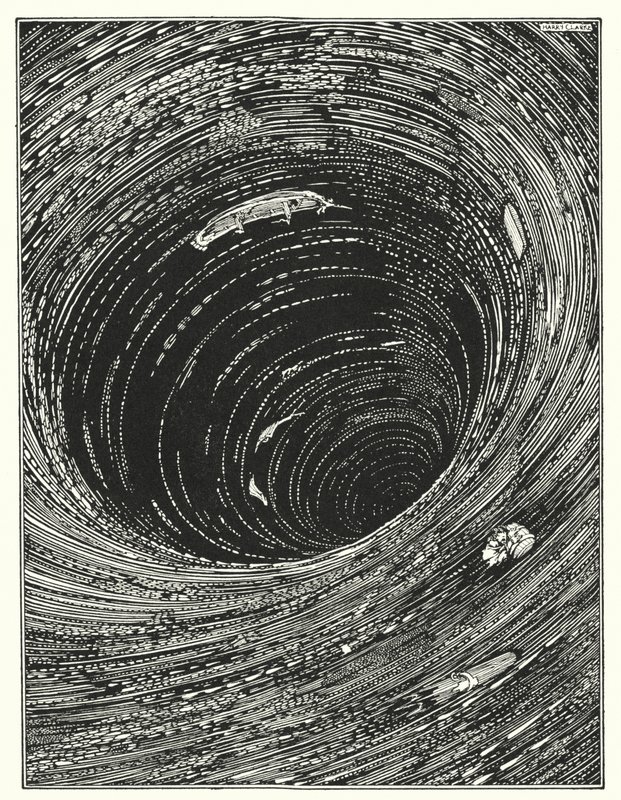 Edgar Allan Poe: Descenso a la vorágine (litografía) de Harry Clarke