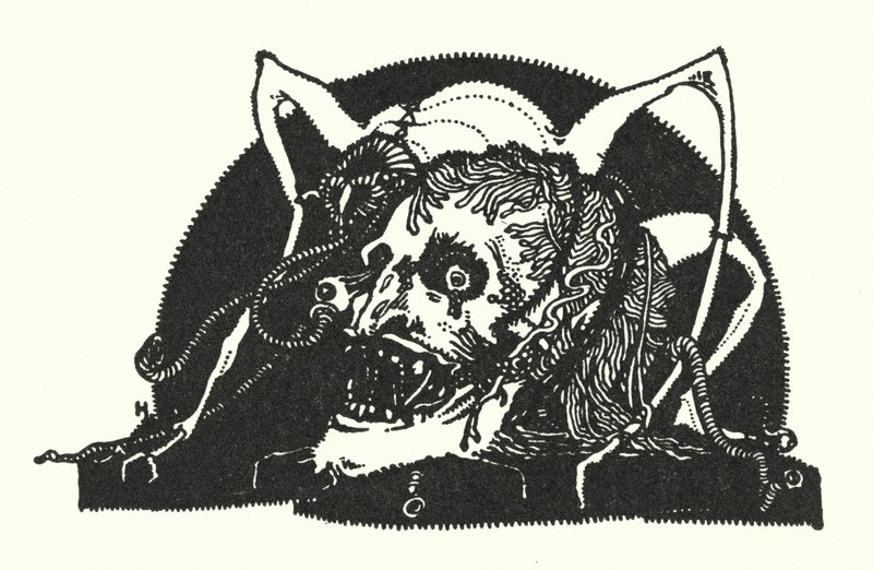 Edgar Allan Poe: Motivo de diseño (litografía) de Harry Clarke