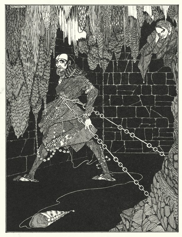 Edgar Allan Poe: El barril de Amontillado (litografía) de Harry Clarke