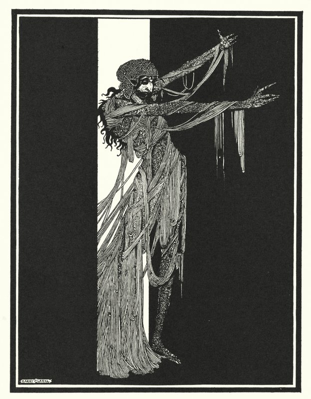 Edgar Allan Poe: La caída de la casa Usher (litografía) de Harry Clarke