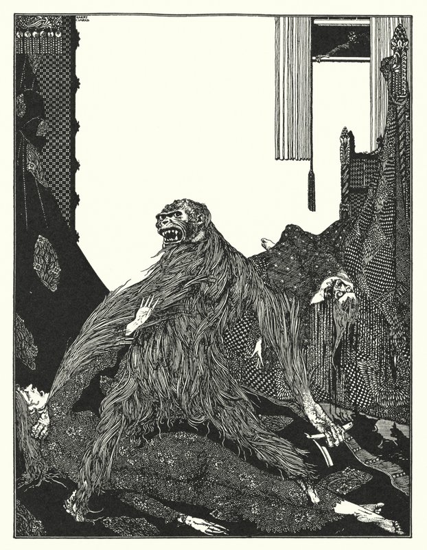 Edgar Allan Poe: Los crímenes de la calle Morgue (litografía) de Harry Clarke