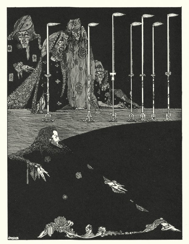Edgar Allan Poe: El pozo y el péndulo (litografía) de Harry Clarke
