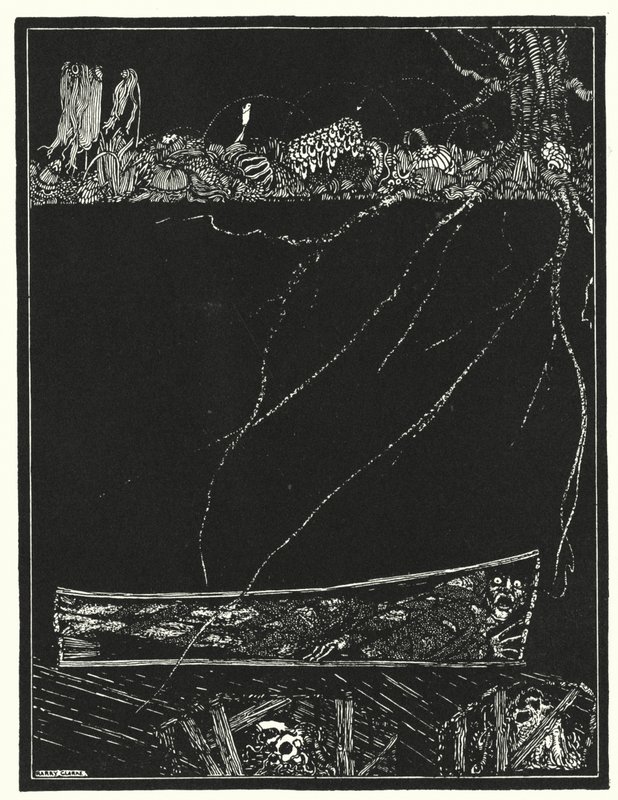 Edgar Allan Poe: El entierro prematuro (litografía) de Harry Clarke