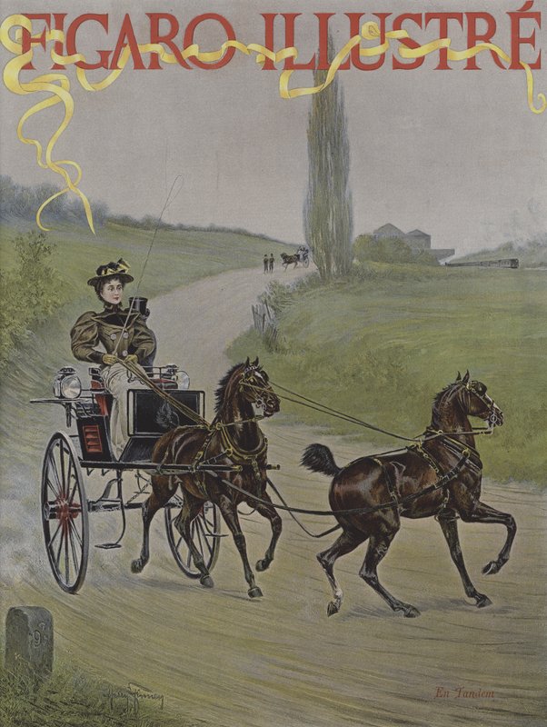 En tándem. Portada de Le Figaro Illustré, junio 1895 de Harry Finney