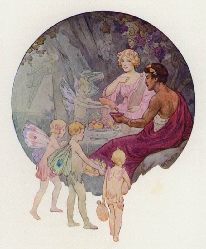 Calipso en su cueva (litografía en color) de Harry George Theaker