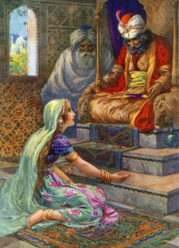 "Su nombre es Satyavan" (litografía en color) de Harry George Theaker