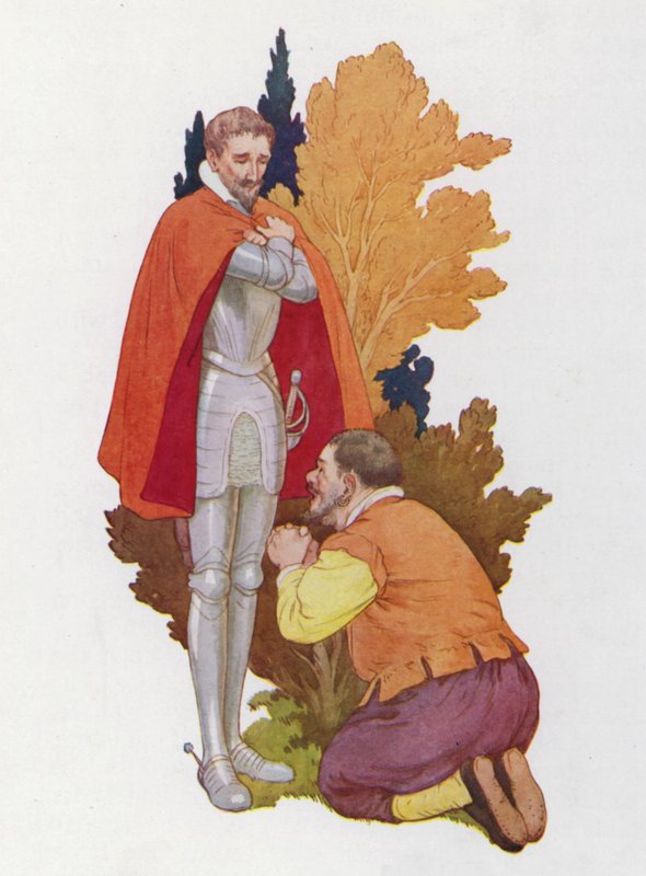 Ilustración para Don Quijote (litografía en color) de Harry George Theaker