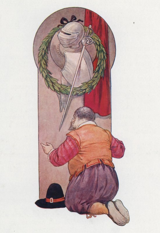 Ilustración para Don Quijote (litografía en color) de Harry George Theaker